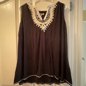 New with tags max studio tank black and cream 1x